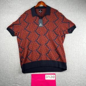 Ben Sherman Sonoma Red Shirt Texture Casual Button Up Short Sleeve Mens XL NEW